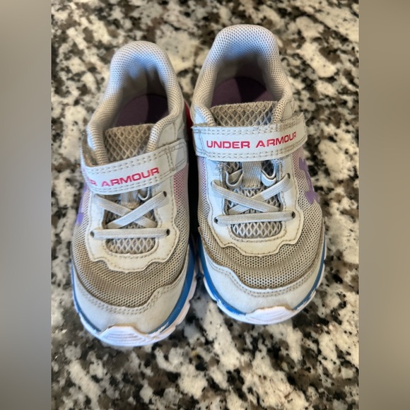 Under Armour Kids' Gray and Pink Sneakers - Picture 1 of 5